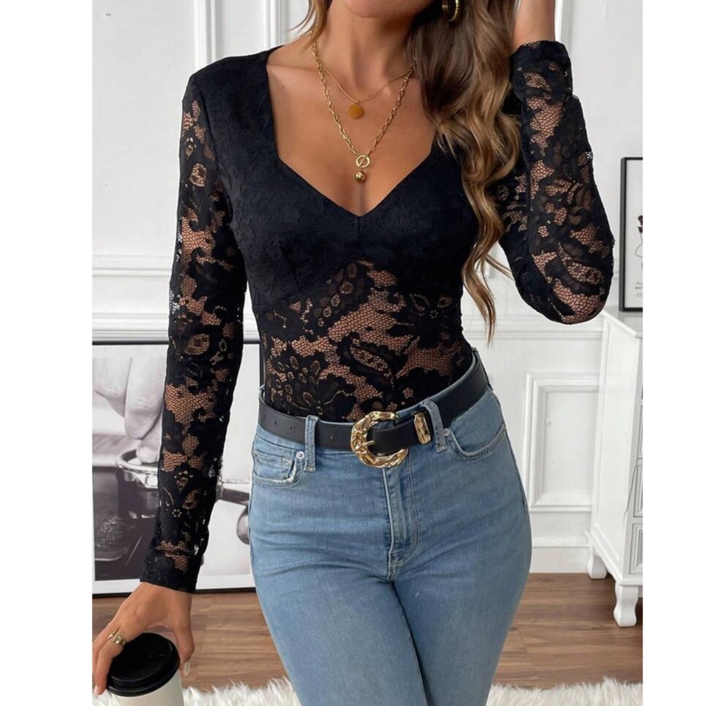 Black Lace Bodysuit - Picture 6 of 6